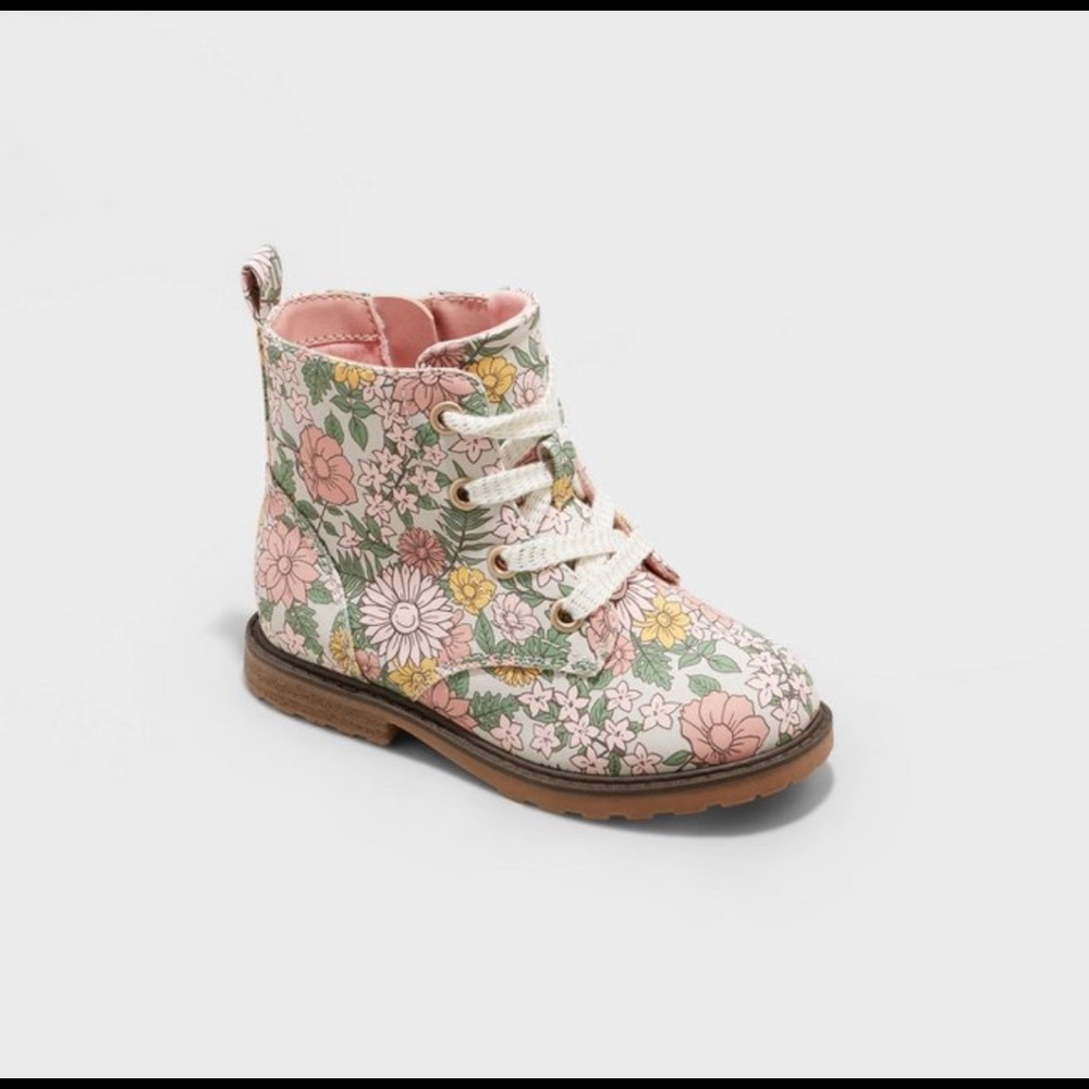 NEW Cat & Jack Kids Floral Boots